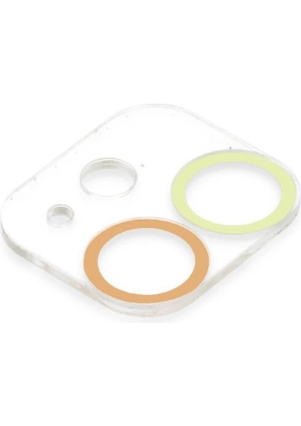 iPhone 12 Mini Renkli Kamera Lens Koruma Cam - Sarı-Turuncu – Darbe Koruma