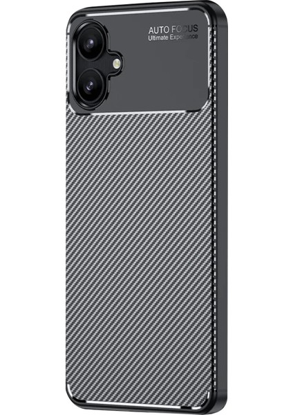 Samsung Galaxy A06 Kılıf Auto Focus Karbon Kapak - Siyah – Darbe Koruma
