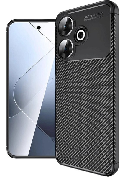 Xiaomi Redmi 13 4g Kılıf Auto Focus Karbon Kapak - Siyah – Darbe Koruma
