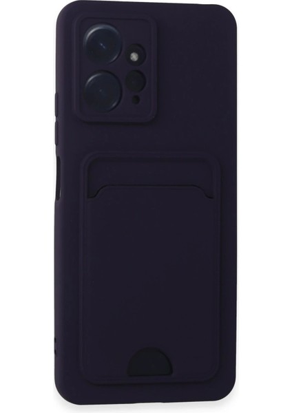 Xiaomi Redmi Note 12 4g Kılıf Kelvin Kartvizitli Silikon - Derin Mor – Darbe Koruma