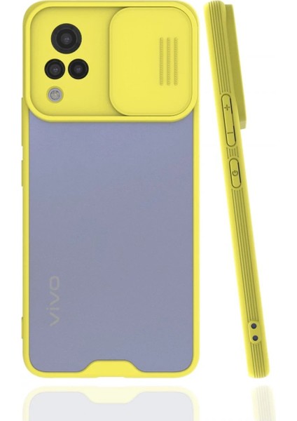 Vivo V21 Kılıf Platin Kamera Koruma Silikon - Sarı – Şık Tasarım