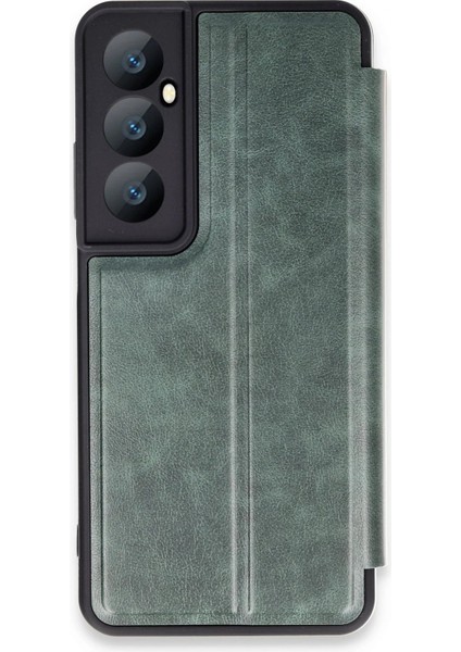 Realme C65 Kılıf Flip Cover - Koyu Yeşil – Hızlı Kargo