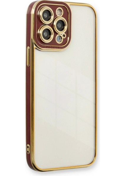 iPhone 13 Pro Kılıf Liva Lens Silikon - Bordo – Hızlı Kargo