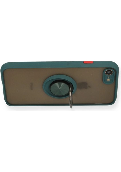 iPhone 7 Kılıf Montreal Yüzüklü Silikon Kapak - Yeşil – Darbe Koruma modelleri
