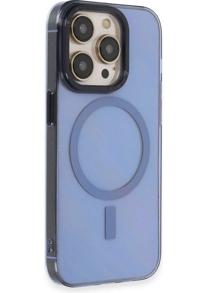 iPhone 14 Pro Max Kılıf Anka Pc Magneticsafe Sert Metal Kapak - Sierra Blue – Darbe Koruma