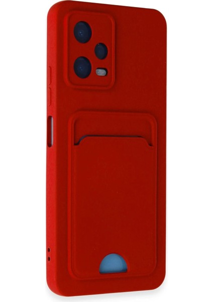 Xiaomi Redmi Note 12 4g Kılıf Kelvin Kartvizitli Silikon - Kırmızı – Darbe Koruma