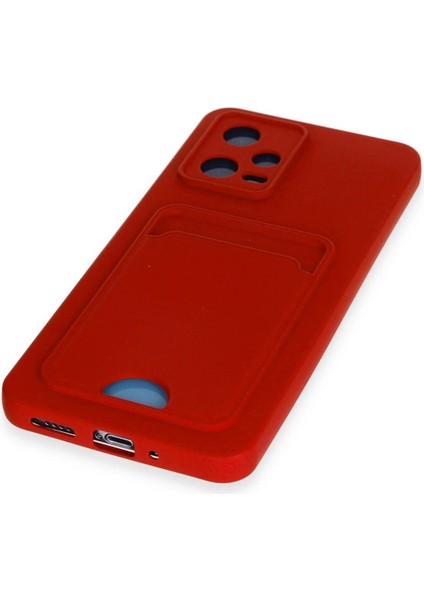 Xiaomi Redmi Note 12 4g Kılıf Kelvin Kartvizitli Silikon - Kırmızı – Darbe Koruma