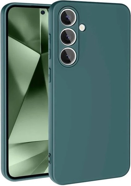 Samsung Galaxy S24 Fe Kılıf Nano Içi Kadife Silikon - Koyu Yeşil