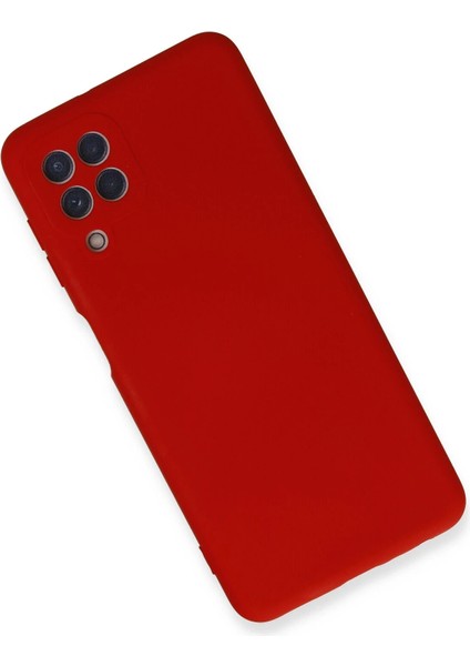 Samsung Galaxy A22 Kılıf Nano Içi Kadife Silikon - Kırmızı