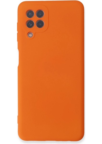 Samsung Galaxy A22 Kılıf Nano Içi Kadife Silikon - Turuncu