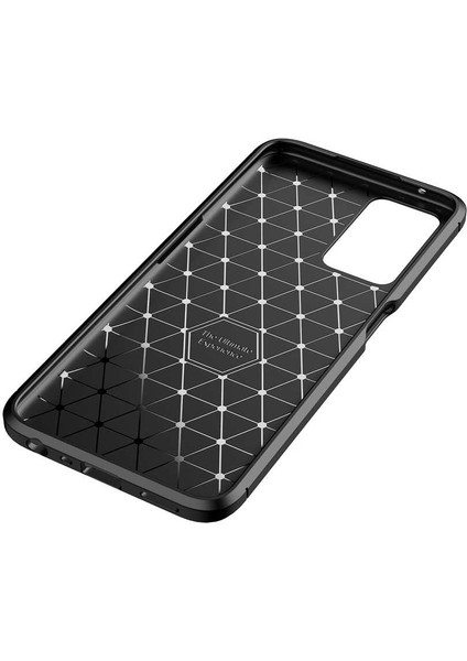 Oppo A96 4g Kılıf Kamera Korumalı Karbon Desenli Lux Negro Silikon - Siyah