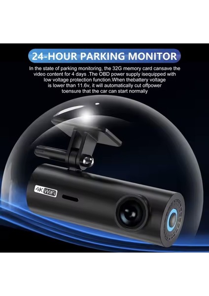 Geniş Açı 4K Ön 1080P Full Hd Arka 2 Kameralı Wifi Hafıza Kartına Kayıtlı Araç Kamerası fırsatları