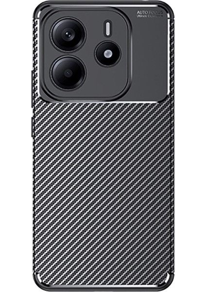 Xiaomi Redmi Note 14 5g Kılıf Kamera Korumalı Karbon Desenli Lux Negro Silikon - Siyah