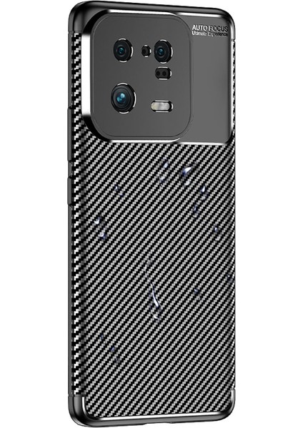 Xiaomi Mi 13 Pro Kılıf Kamera Korumalı Karbon Desenli Lux Negro Silikon - Siyah