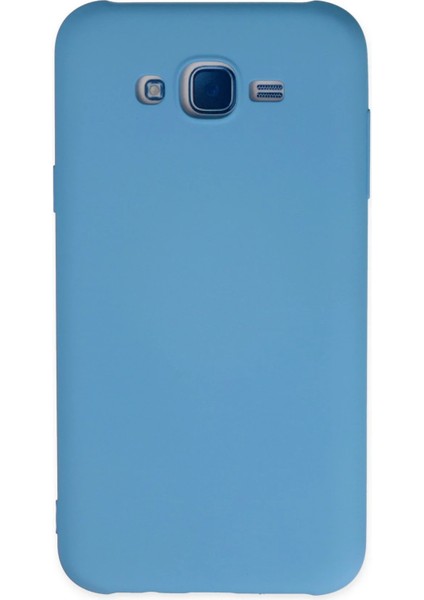 Samsung Galaxy J7 Kılıf Nano Içi Kadife Silikon - Mavi