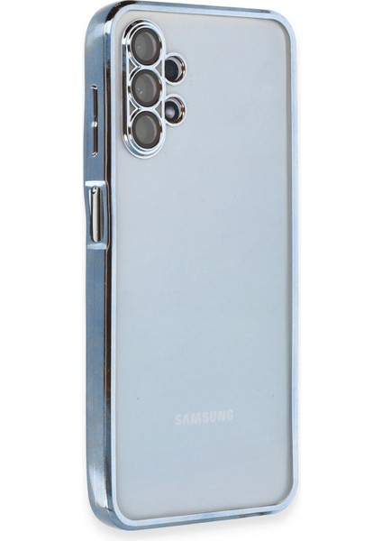 Samsung Galaxy A13 4g Kılıf Razer Lensli Silikon - Açık Mavi Glstd