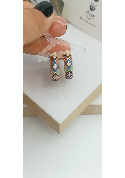 Otantik Renkli Halka Küpe