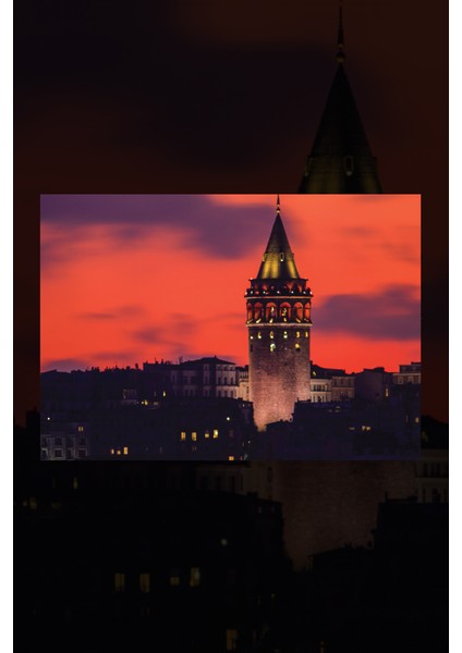 Gün Batımı Galata Kulesi Kanvas Tablo fiyatları
