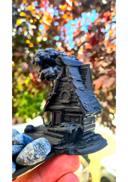 Teraryum Akvaryum Fanus Süsü Masa Üstü Dekor Taş Yollu Ev 10X15 cm