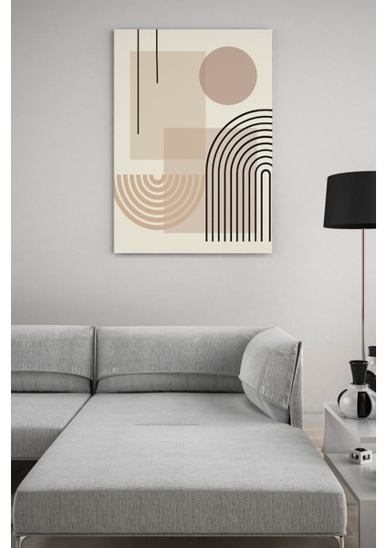 Çizgili Geometrik Minimalist Kanvas Tablo