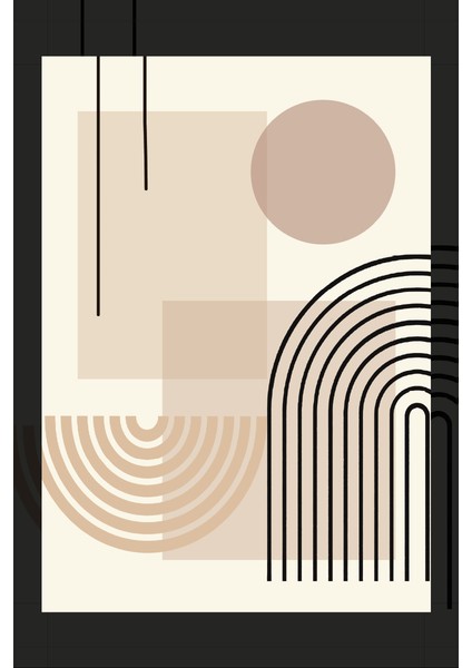 Çizgili Geometrik Minimalist Kanvas Tablo