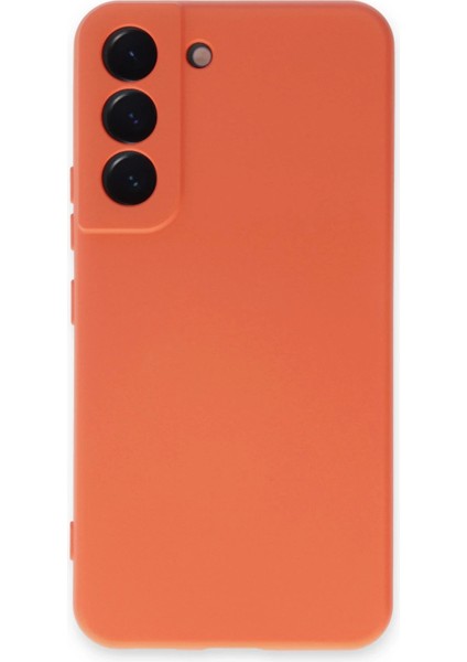Samsung Galaxy S22 Kılıf Nano Içi Kadife Silikon - Turuncu Glstd