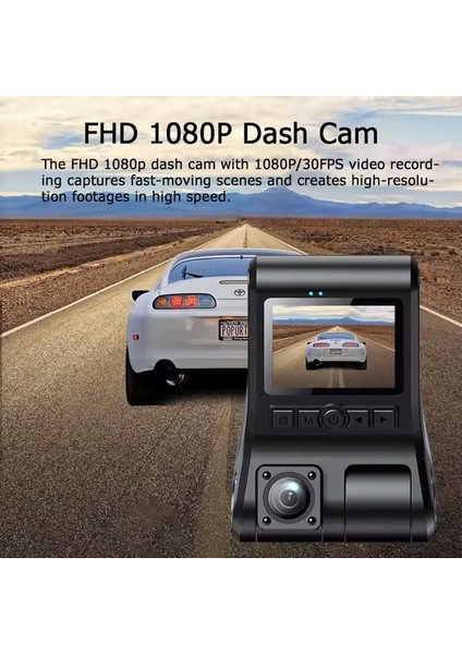 1080P Full Hd 3 Kameralı Hafıza Kartına Kayıtlı Hareket Algılamalı Araç Kamerası modelleri