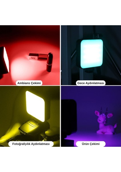 64 Rgb LED Mıknatıslı Mobil Video Işığı