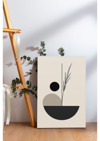 Geometrik Minimalist Saksı Kanvas Tablo