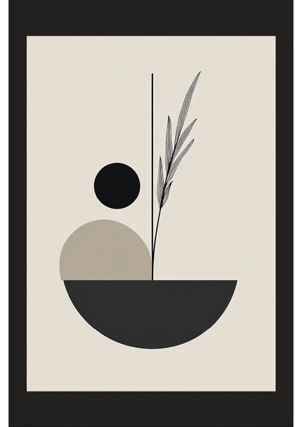Geometrik Minimalist Saksı Kanvas Tablo