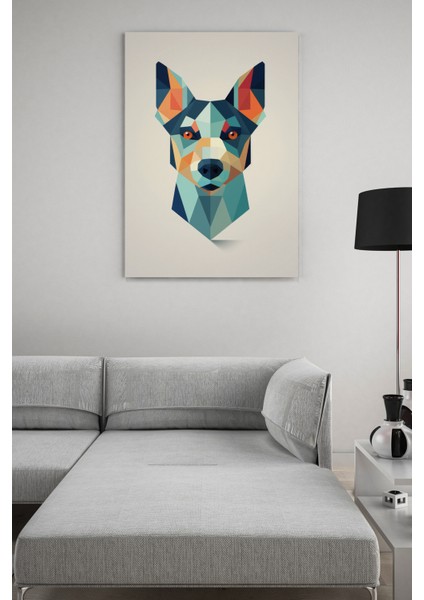 Geometrik Köpek Kanvas Tablo