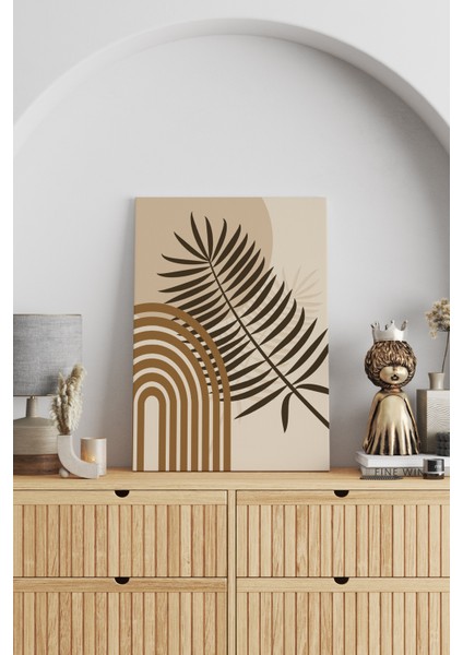 Yaprak Geometrik Minimalist Kanvas Tablo