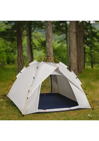 Tam Otomatik 4 Kişilik Tenteli Kamp Çadırı 200X200X135 cm (Krem)