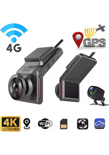 1080P Full Hd 2 Kameralı 4g Sim Kartlı Gps Sistemli Hafıza Kartına Kayıtlı Araç Kamerası fiyatları