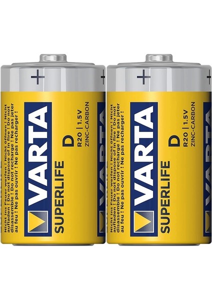 Varta Superlife Çinko Büyük D Boy Pil 24'lü Paket