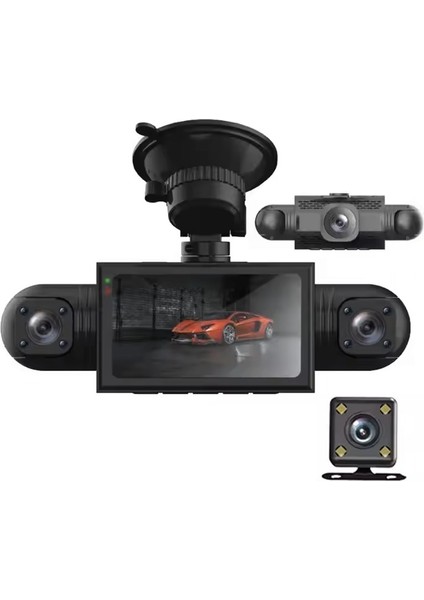 4K & 1080P Ultra Hd 4 Kameralı Hafıza Kartına Kayıtlı Hareket Algılamalı Araç Kamerası