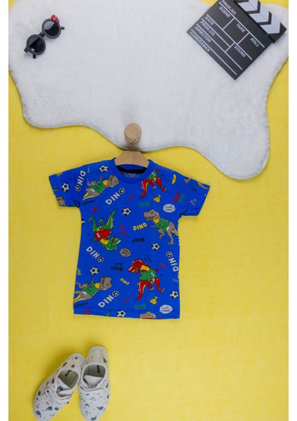 Erkek Çocuk Takım I Renkli Canlı Baskılı Pamuklu Tişört I Rahat Kısa Kollu Yazlık Tişört & Şort I modelleri