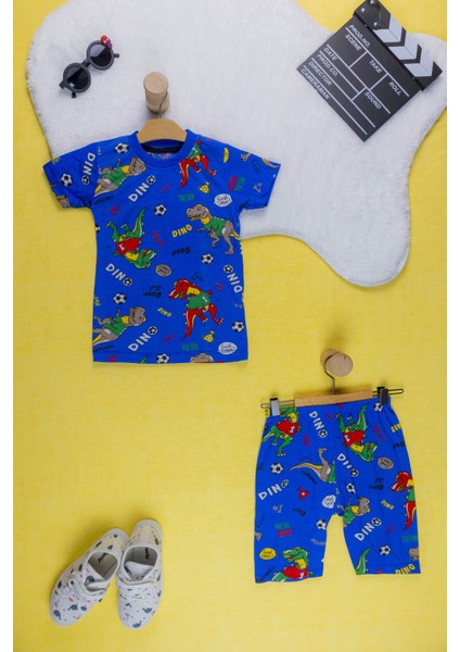 Erkek Çocuk Takım I Renkli Canlı Baskılı Pamuklu Tişört I Rahat Kısa Kollu Yazlık Tişört & Şort I fırsatları