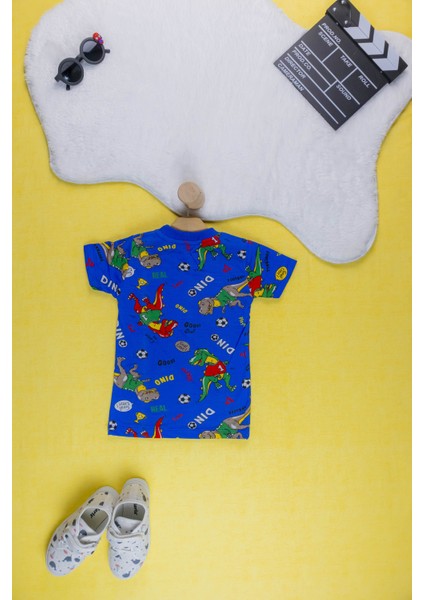 Erkek Çocuk Takım I Renkli Canlı Baskılı Pamuklu Tişört I Rahat Kısa Kollu Yazlık Tişört & Şort I indirimleri