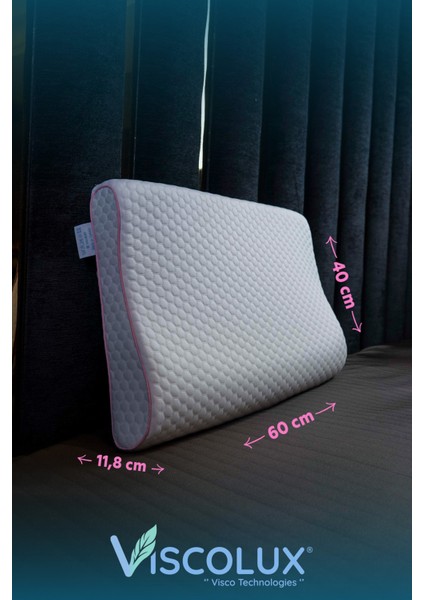 Xl Mega Boy Ortopedik Yastık - Boyun Destekli Visco Yastık 60X40X11/8 Pembe modelleri