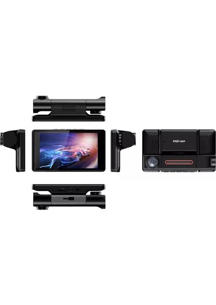 1296P Full Hd 3 Kameralı Hafıza Kartına Kayıtlı Hareket Algılamalı Araç Kamerası.