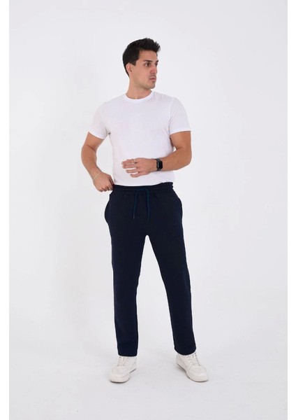 Unisex Üç Iplik Basic Eşofman Özel Tasarım Pantolon - Lacivert