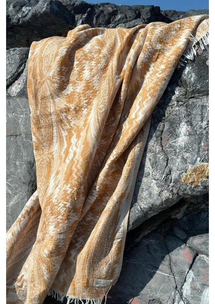 Hediyelik Peştemal 90 x 180 cm Jakarlı %100 Pamuk El Dokuması Püsküllü | Natural Keseli | Respiro indirimleri