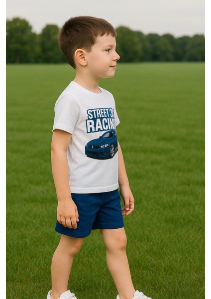 Erkek Çocuk Karakter Baskılı Şortlu Takım - Pamuklu, Cepli, Lastikli Bel - Yazlık Çocuk Takım fiyatları