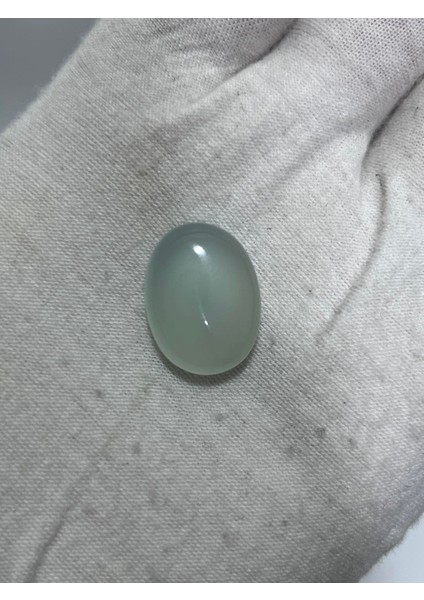 Kabaşon Kesim Doğal Aqua Kalsedon Taşı 18 Karat