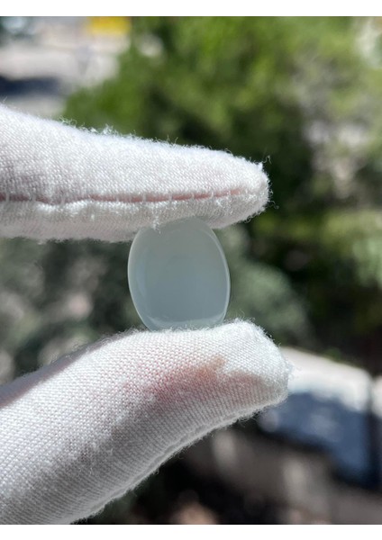 Kabaşon Kesim Doğal Aqua Kalsedon Taşı 18 Karat fiyatları
