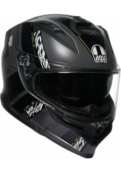 K7 Kyber Matt Grey Yellow Fluo Kapalı Kask