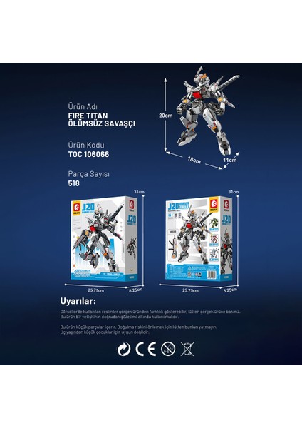 Fire Titan Ölümsüz Savaşçı Yapı Bloğu Seti