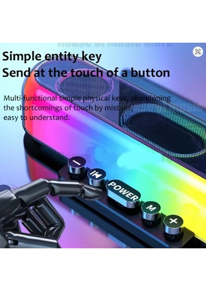 20W Bluetooth Hoparlör Rgb Gökkuşağı Speaker Fm Radyo /sd Kart /usb /bluetooth