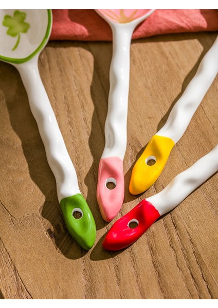 Karışık 4 Parça Baskılı Seramik Kaşık Seti modelleri